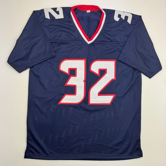 Autographed/Signed David Montgomery Houston Blue Football Jersey Beckett BAS COA
