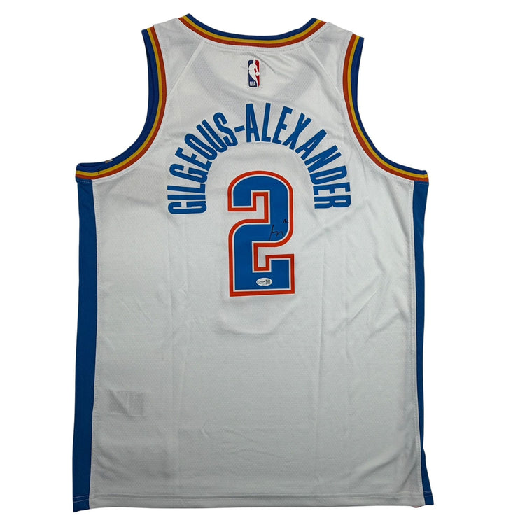 Autographed/Signed Shai Gilgeous-Alexander SGA Oklahoma City OKC Thunder White Authentic Basketball Jersey JSA COA