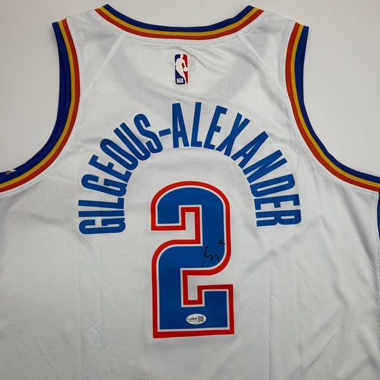 Autographed/Signed Shai Gilgeous-Alexander SGA Oklahoma City OKC Thunder White Authentic Basketball Jersey JSA COA