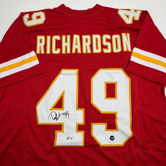 Autographed/Signed Tony Richardson Kansas City Red Football Jersey Beckett BAS COA