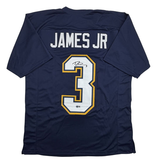 Autographed/Signed Derwin James Los Angeles San Diego Navy Blue Football Jersey Beckett BAS COA