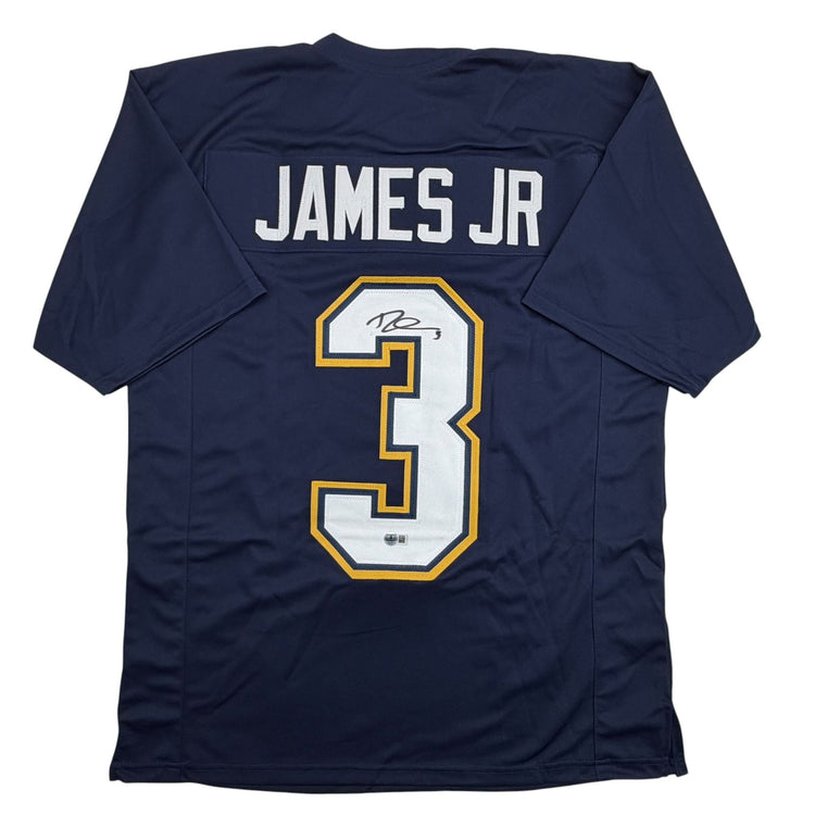 Autographed/Signed Derwin James Los Angeles San Diego Navy Blue Football Jersey Beckett BAS COA