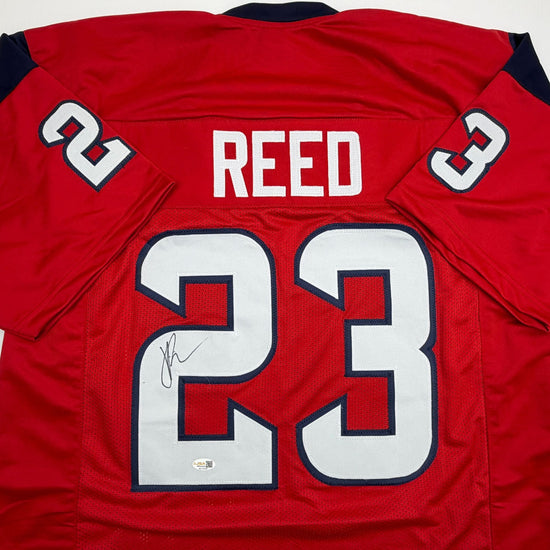 Autographed/Signed Jaylen Reed Houston Red Football Jersey JSA COA