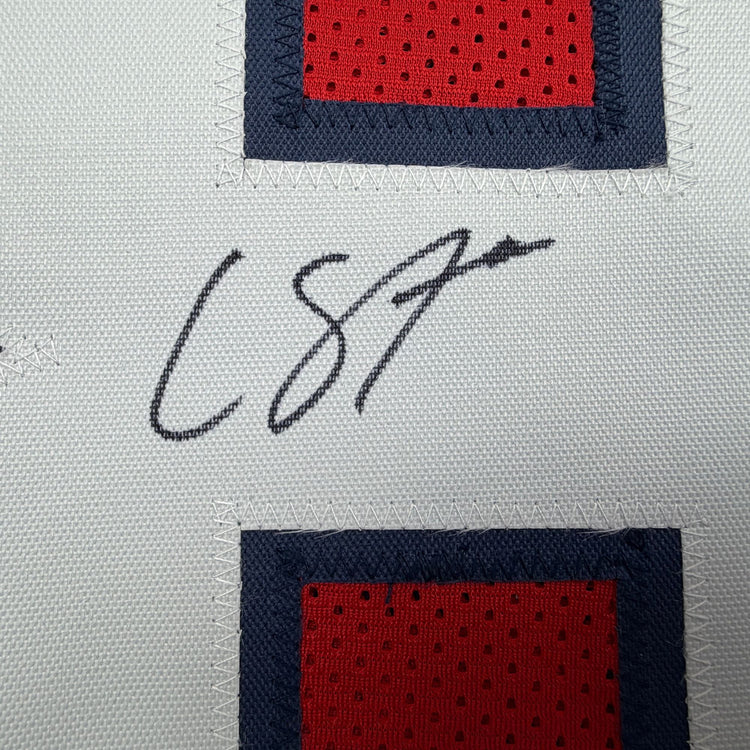 Autographed/Signed Cade Stover Houston Red Football Jersey JSA COA