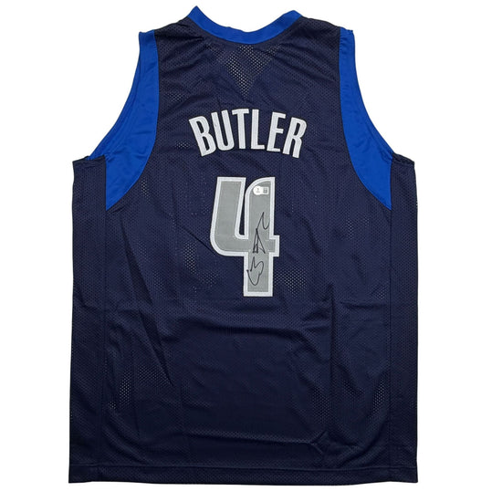 Autographed/Signed Caron Butler Dallas Blue Basketball Jersey Beckett BAS COA