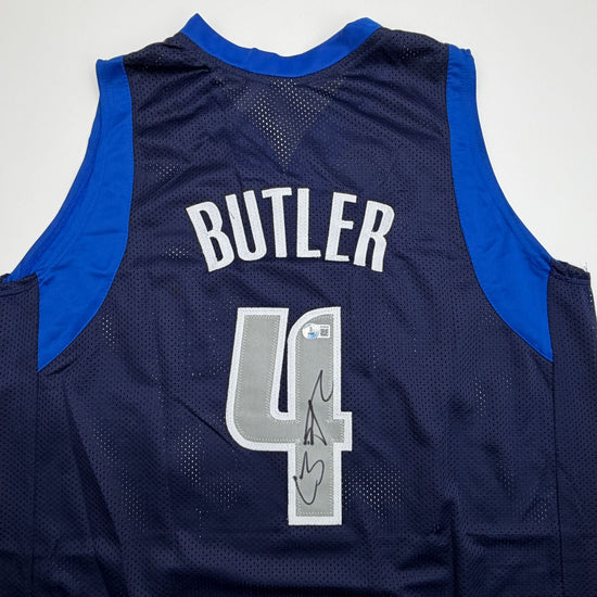 Autographed/Signed Caron Butler Dallas Blue Basketball Jersey Beckett BAS COA