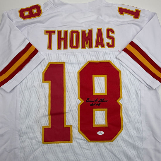 Autographed/Signed Emmitt Thomas Kansas City White Football Jersey PSA/DNA COA