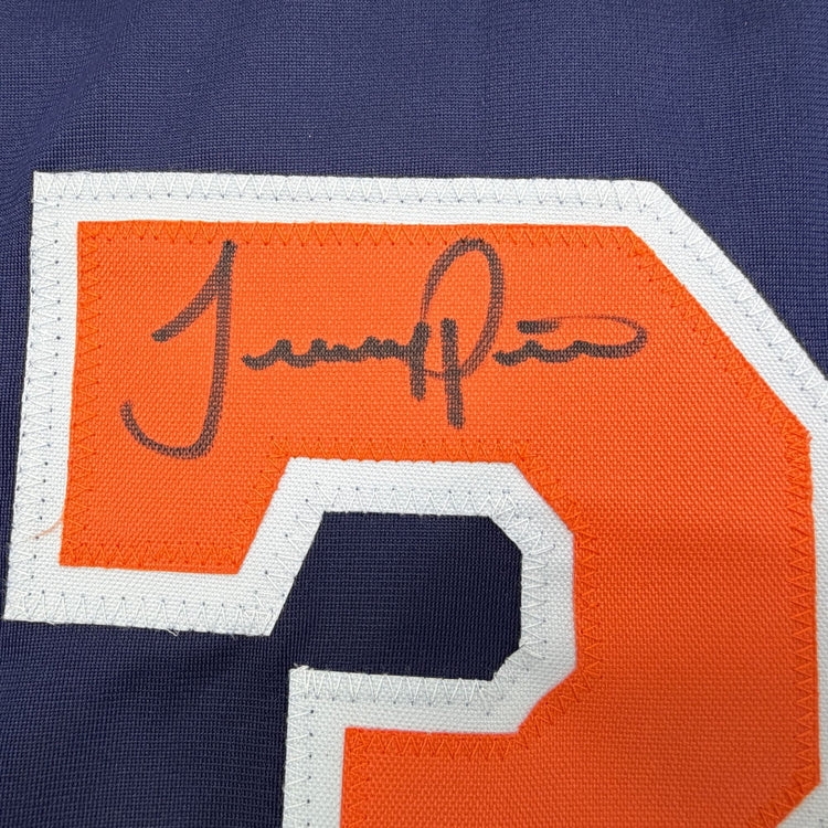 Autographed/Signed Jeremy Pena Houston Blue Baseball Jersey Beckett BAS COA