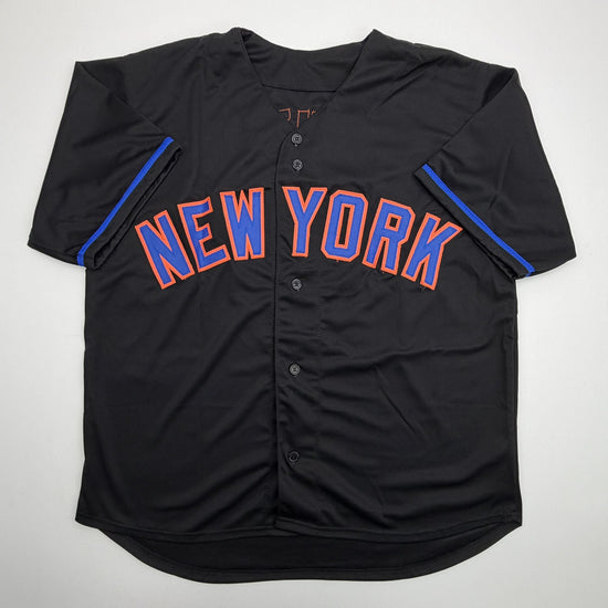 Autographed/Signed Mark Vientos New York Black Baseball Jersey Beckett BAS COA