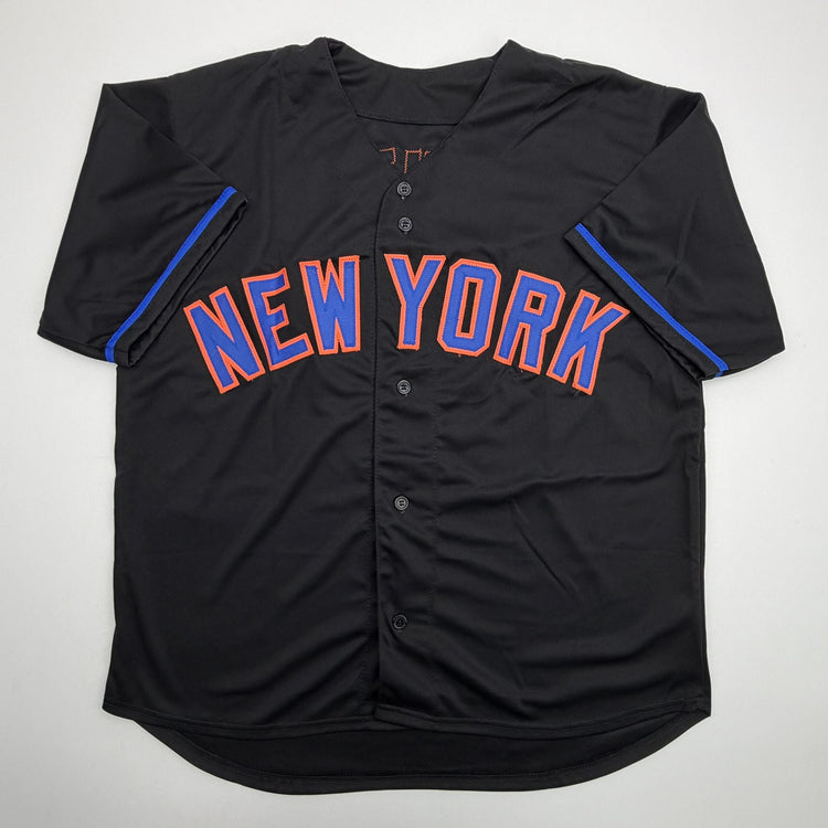 Autographed/Signed Mark Vientos New York Black Baseball Jersey Beckett BAS COA