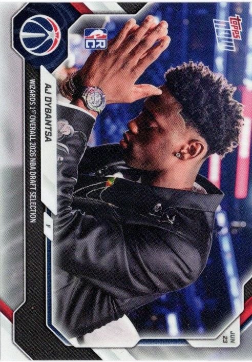 2026 Topps Now AJ Dybantsa #ADYBSP Wizards 1st Overall 2026 NBA Draft Selection Washington Wizards Rookie RC Basketball Card