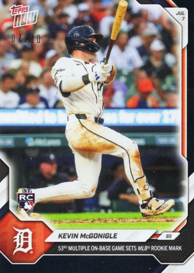 2026 Topps Now Kevin McGonigle #427 Black Foil /10 53rd Multiple On Base Game Sets MLB Rookie Mark Detroit Tigers Rookie RC Baseball Card