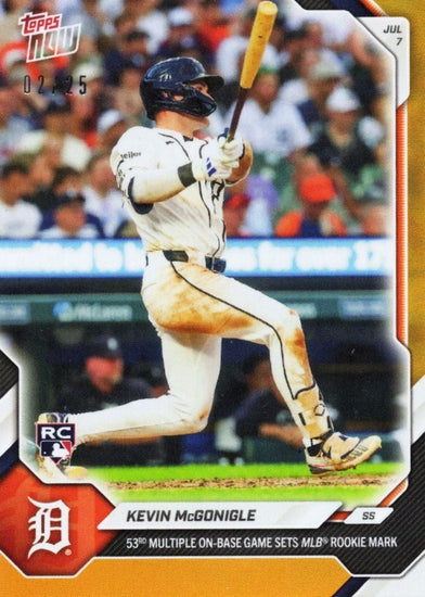 2026 Topps Now Kevin McGonigle #427 Orange Foil /25 53rd Multiple On Base Game Sets MLB Rookie Mark Detroit Tigers Rookie RC Baseball Card