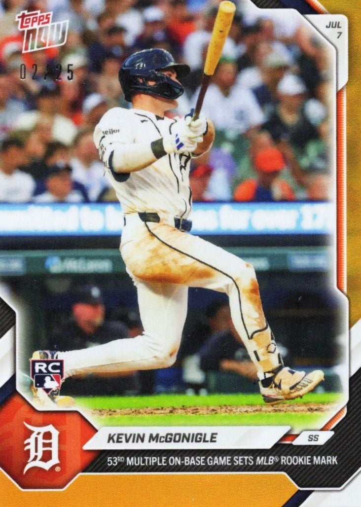 2026 Topps Now Kevin McGonigle #427 Orange Foil /25 53rd Multiple On Base Game Sets MLB Rookie Mark Detroit Tigers Rookie RC Baseball Card