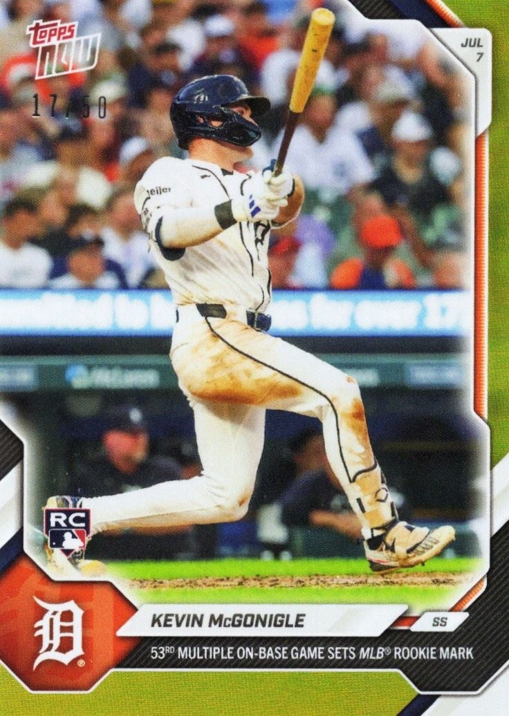 2026 Topps Now Kevin McGonigle #427 Gold Foil /50 53rd Multiple On Base Game Sets MLB Rookie Mark Detroit Tigers Rookie RC Baseball Card