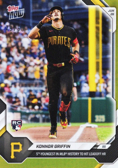 2026 Topps Now Konnor Griffin #379 Gold Foil /50 5th Youngest in MLB History to Hit Leadoff Home Run Pittsburgh Pirates Rookie RC Baseball Card