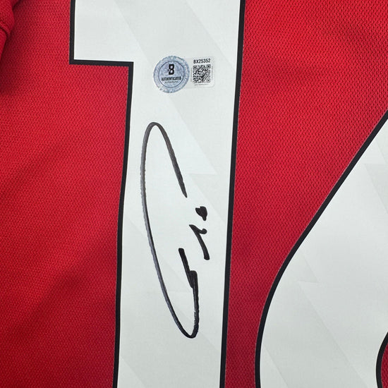 Autographed/Signed Amad Diallo Manchester United Red Soccer Futbol Jersey Beckett BAS COA