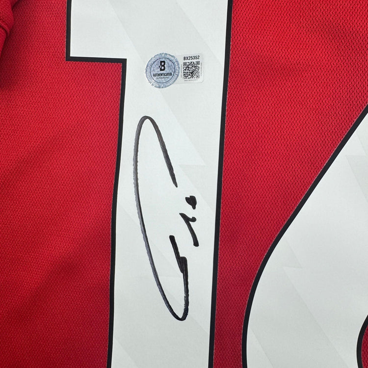 Autographed/Signed Amad Diallo Manchester United Red Soccer Futbol Jersey Beckett BAS COA