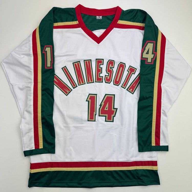 Autographed/Signed Joel Eriksson Ek Minnesota White 25th Anniversary Hockey Jersey Beckett BAS COA