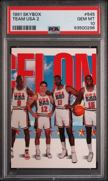 Graded 1991 Skybox Team USA 2 Michael Jordan #545 Basketball Card PSA 10 Gem Mint