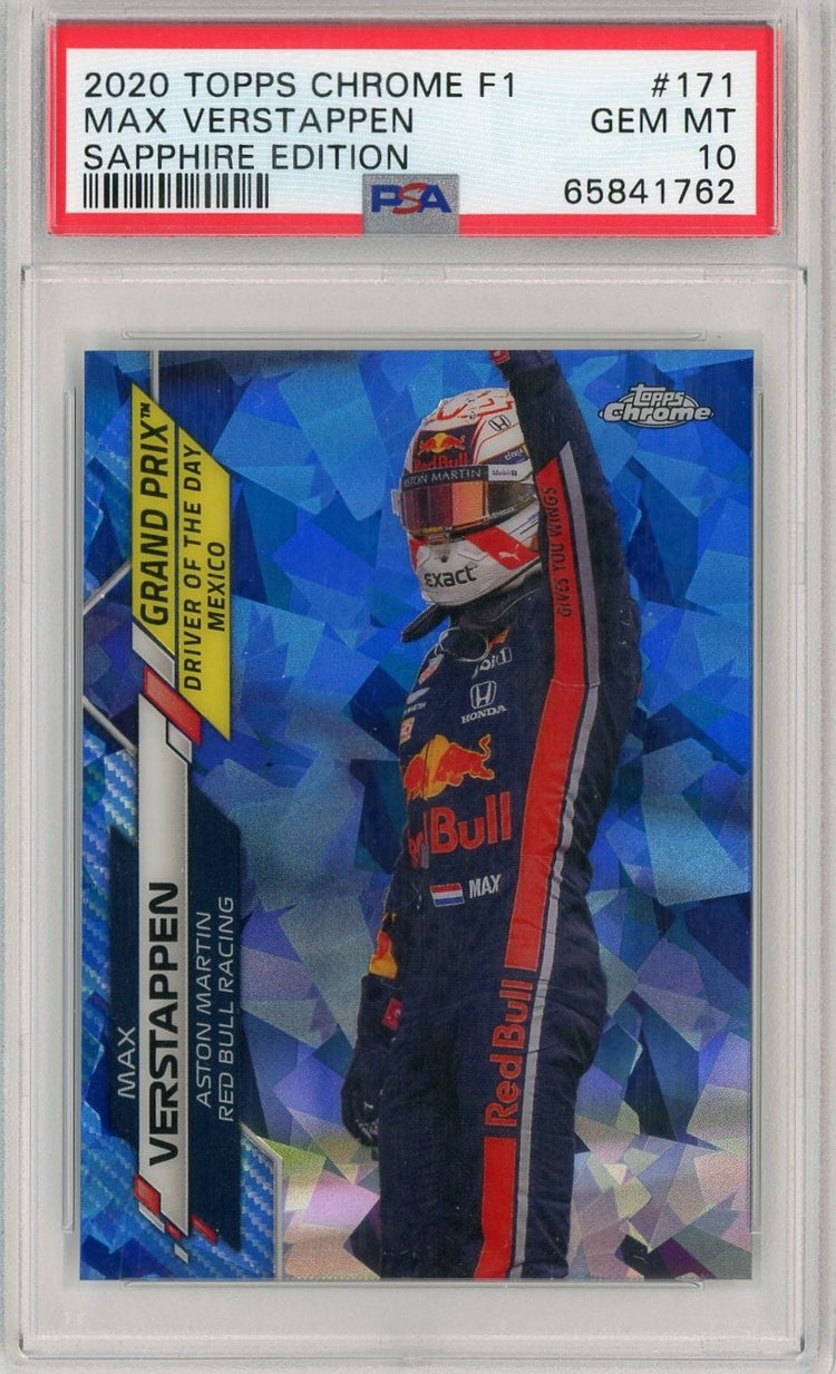 Graded 2020 Topps Chrome F1 Max Verstappen #171 Sapphire Edition F1 Racing Card PSA 10 Gem Mint