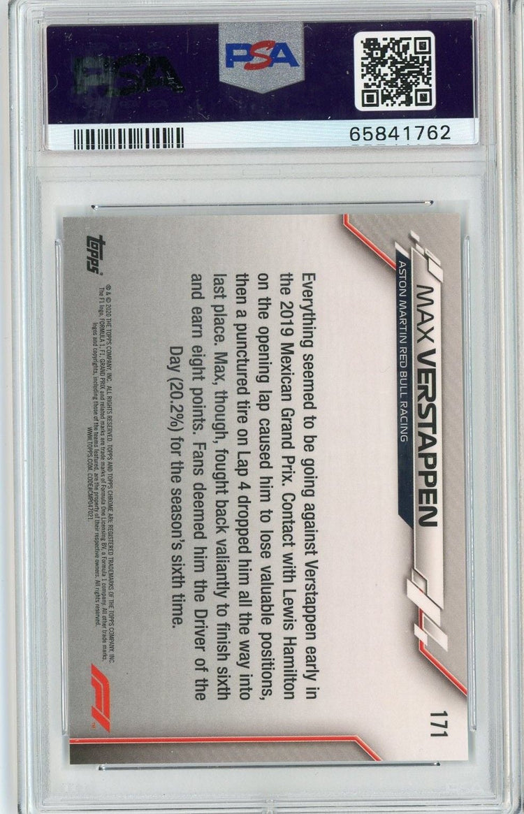 Graded 2020 Topps Chrome F1 Max Verstappen #171 Sapphire Edition F1 Racing Card PSA 10 Gem Mint