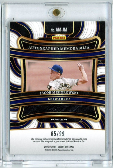 2025 Panini Select Jacob Misiorowski #AM-JM RPA Auto /99 Rookie RC Baseball Card