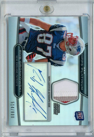 2010 Topps Platinum Rob Gronkowski #ARP-RG Autograph Refractor Patch /800 Rookie RC Football Card