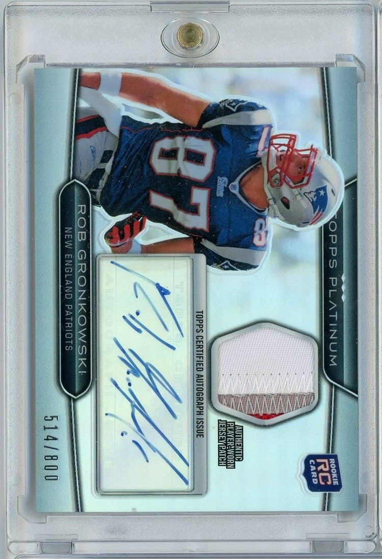 2010 Topps Platinum Rob Gronkowski #ARP-RG Autograph Refractor Patch /800 Rookie RC Football Card