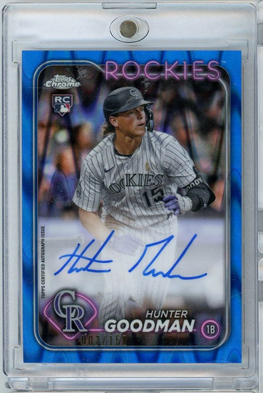 2024 Topps Chrome Hunter Goodman #RA-HG Blue Lava Wave Auto /150 Rookie RC Baseball Card
