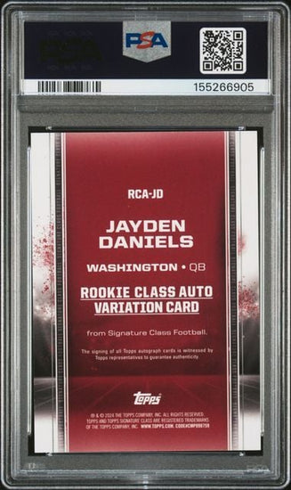 Graded 2024 Topps Signature Class Jayden Daniels #RCAJD Rookie Class Auto Variation Rookie RC Football Card PSA 10 Auto Gem Mint