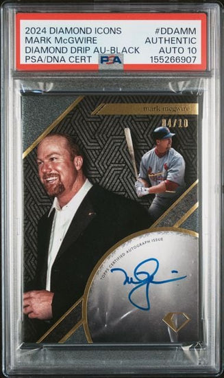 Graded 2024 Topps Diamond Kings Mark McGwire #DDAMM Diamond Drip Auto /10 Baseball Card PSA 10 Auto Gem Mint