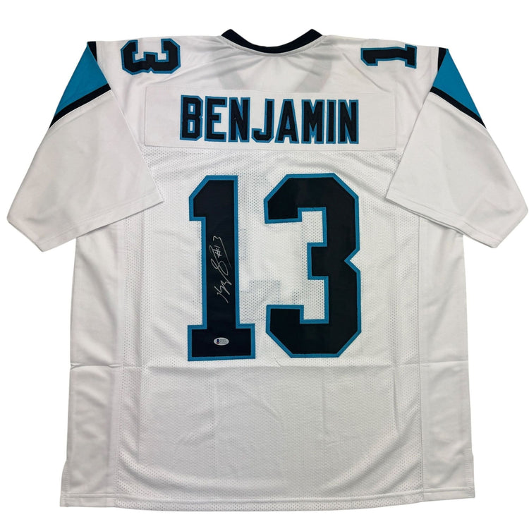 Autographed/Signed Kelvin Benjamin Carolina White Football Jersey Beckett BAS COA