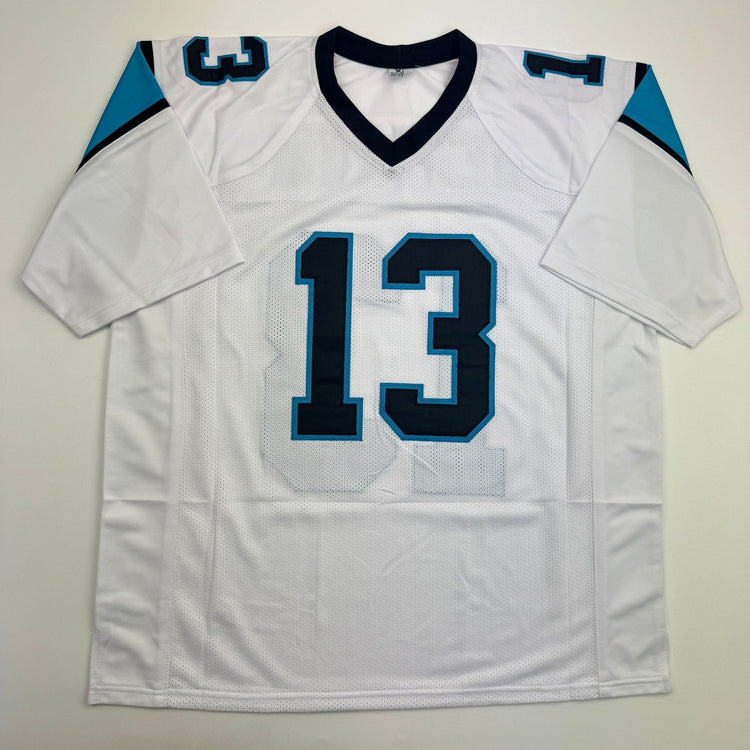Autographed/Signed Kelvin Benjamin Carolina White Football Jersey Beckett BAS COA