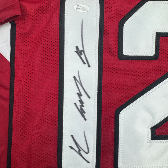 Autographed/Signed John Brown Arizona Red Football Jersey JSA COA