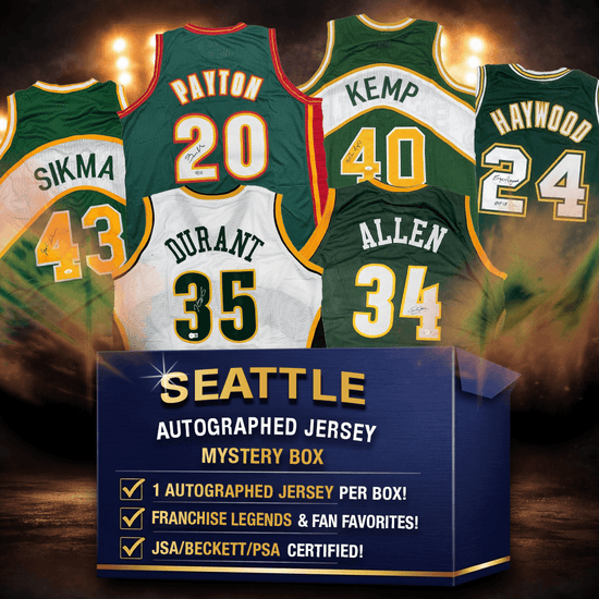 Autographed/Signed Seattle Basketball Jersey Mystery Box with PSA JSA or Beckett COA