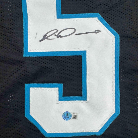 Framed Autographed/Signed 35x39 Rico Dowdle Carolina Black Football Jersey Beckett BAS COA
