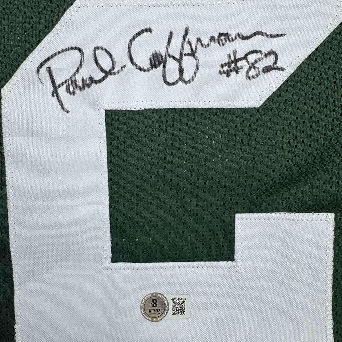 Framed Autographed/Signed Paul Coffman 35x39 Green Bay Green Football Jersey Beckett BAS COA