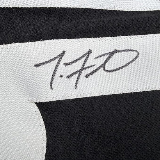 Framed Autographed/Signed Troy Fautanu 35x39 Pittsburgh Black Football Jersey JSA COA