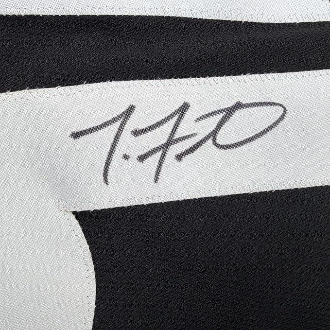 Framed Autographed/Signed Troy Fautanu 35x39 Pittsburgh Black Football Jersey JSA COA