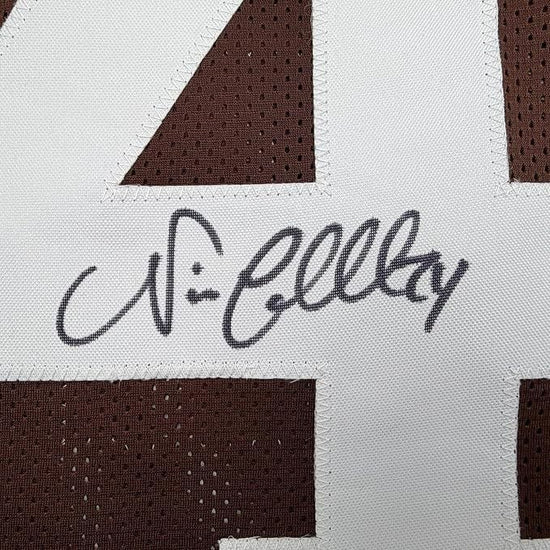 Framed Autographed/Signed Nick Chubb 35x39 Cleveland Brown Football Jersey Beckett BAS COA
