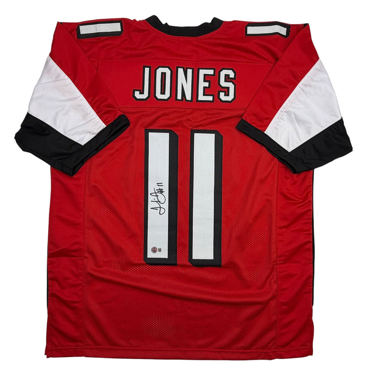 Autographed/Signed Julio Jones Atlanta Red Football Jersey Beckett BAS COA