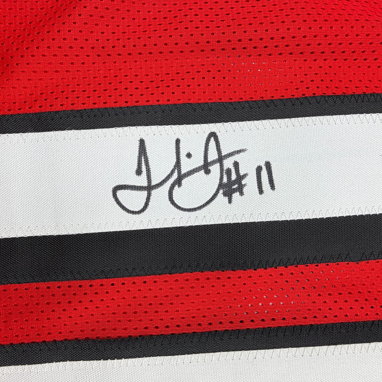Autographed/Signed Julio Jones Atlanta Red Football Jersey Beckett BAS COA