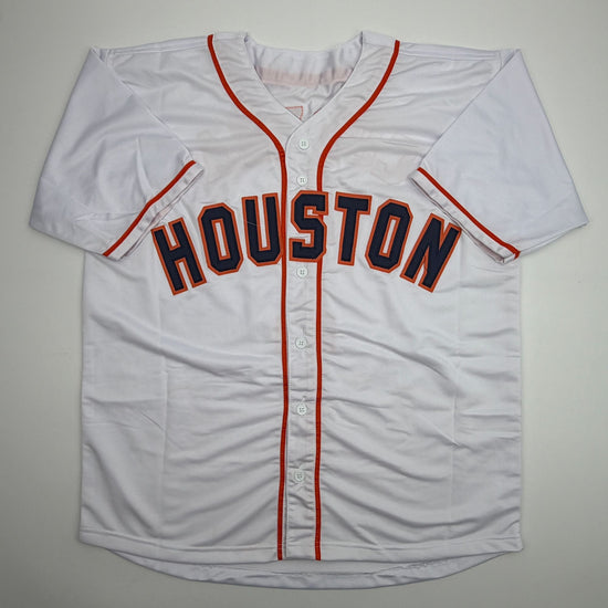Autographed/Signed Carlos Correa Houston White Baseball Jersey Beckett BAS COA