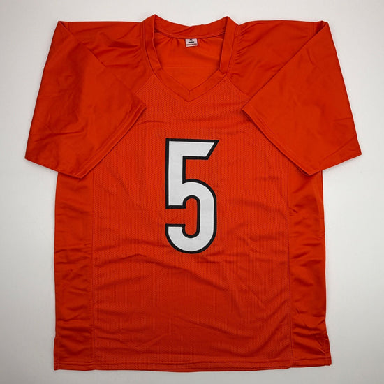 Autographed/Signed Tee Higgins Cincinnati Orange Football Jersey Beckett BAS COA