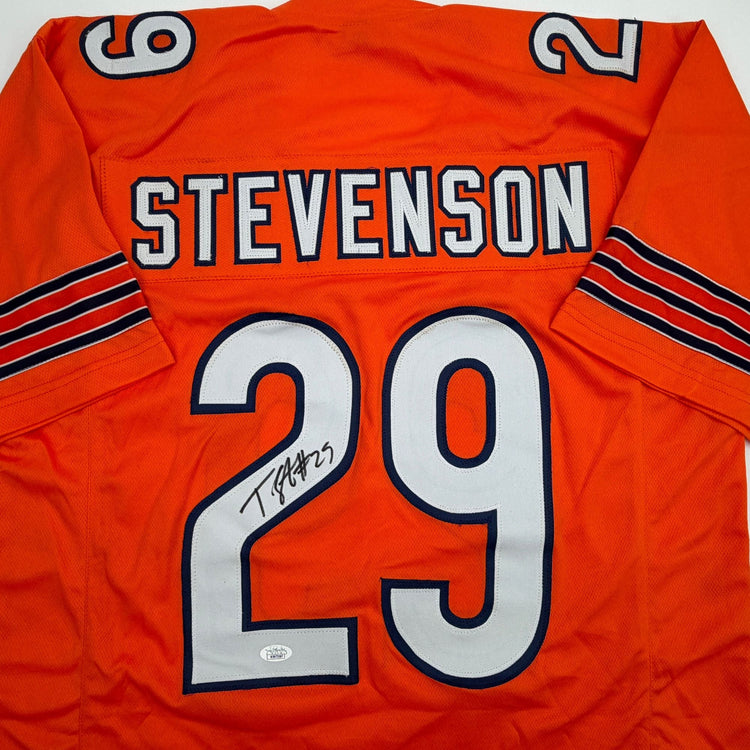 Autographed/Signed Tyrique Stevenson Chicago Orange Football Jersey JSA COA