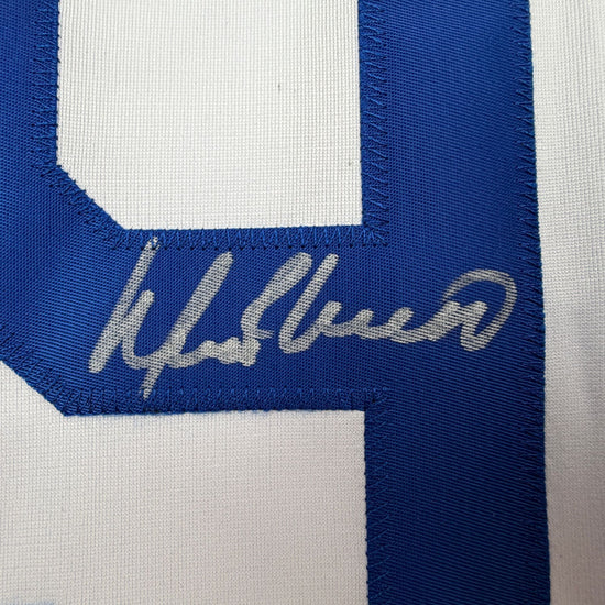 Autographed/Signed Manny Ramirez MannyWood Los Angeles White Baseball Jersey Beckett BAS COA