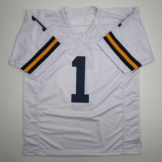 Autographed/Signed Braylon Edwards Michigan White College Football Jersey Beckett BAS COA