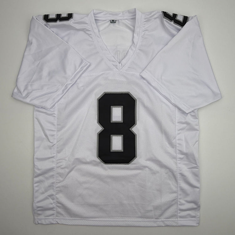 Autographed/Signed Daniel Carlson Las Vegas White Football Jersey Beckett BAS COA