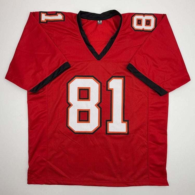 Autographed/Signed Antonio Brown Tampa Bay Red Football Jersey Beckett BAS COA